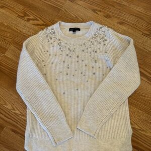 Banana Republic Cream Sweater with Embellishments